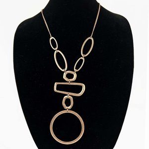 Cato Goldtone Asymmetric Modern Circles Necklace w/ Adjustable Chain